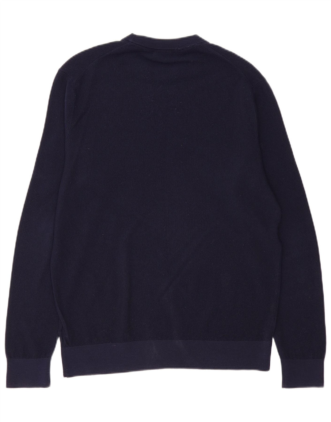 BROOKS BROTHERS Męski sweter z okrągłym dekoltem, średni granat, wełna merynosowa