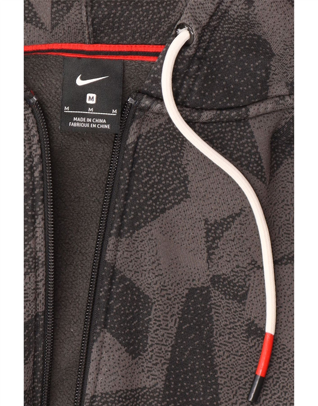 Męski sweter z kapturem i zamkiem NIKE, średnioszary, geometryczny