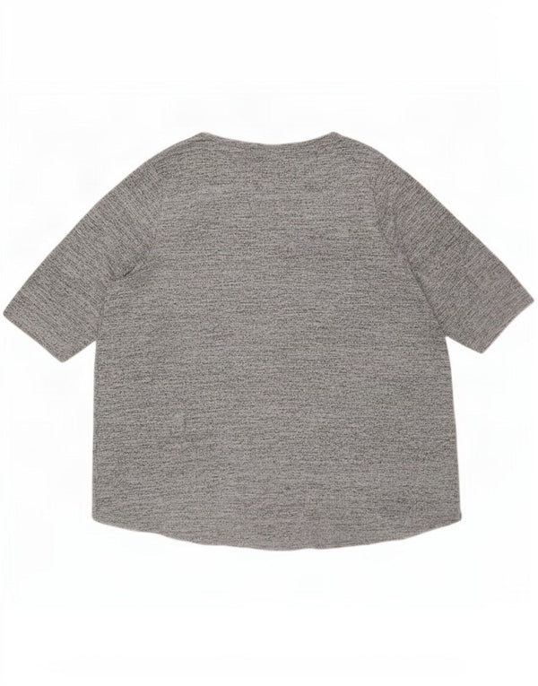 Marks & Spencer Damski top z grafiką z autografem, rękaw 3/4, UK 26 5XL, szary