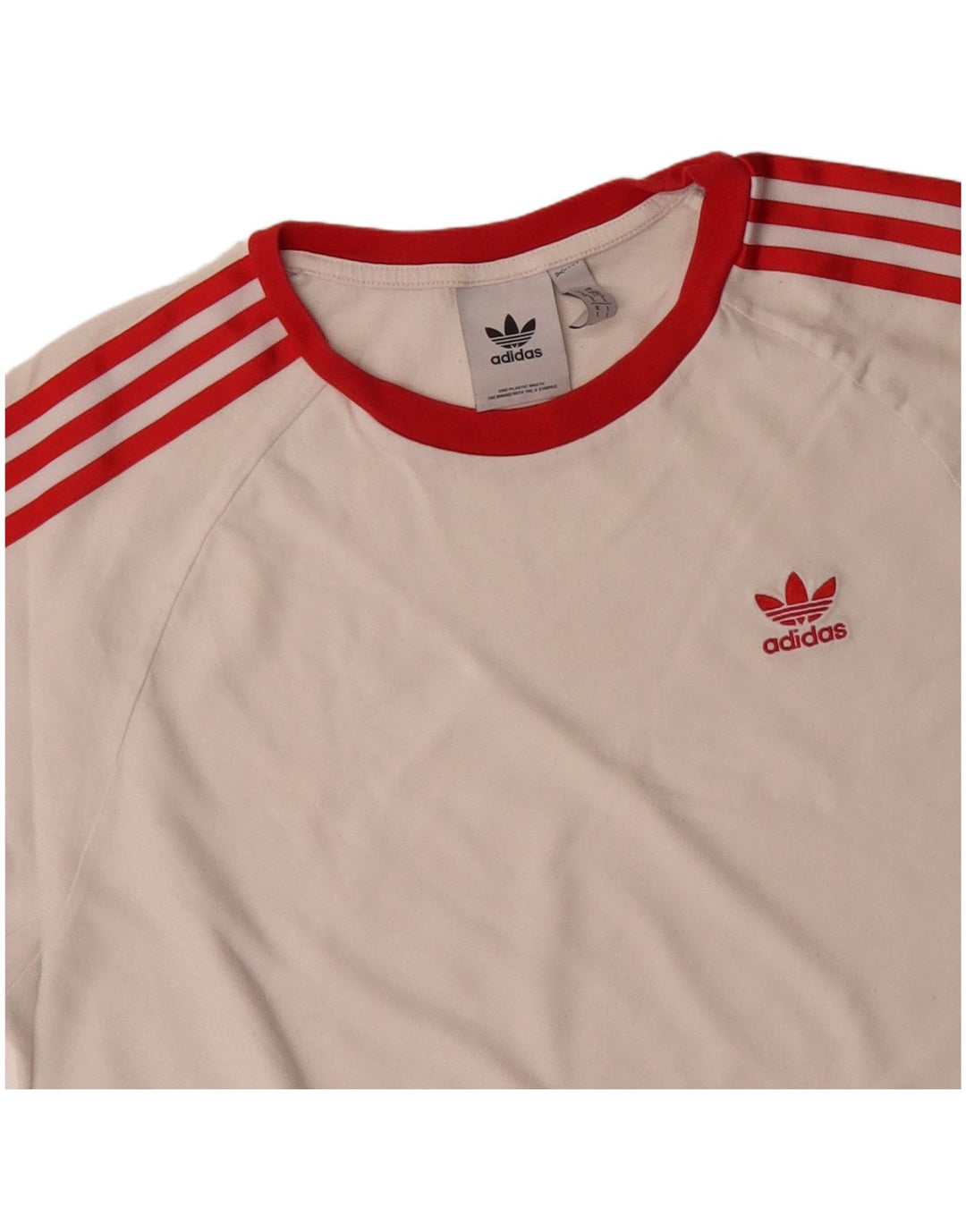 Adidas Męski T-shirt Top Duży Off White Cotton