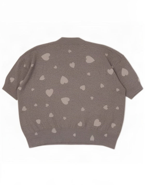 Marks & Spencer Damski sweter z krótkim rękawem i golfem UK 18 XL Grey
