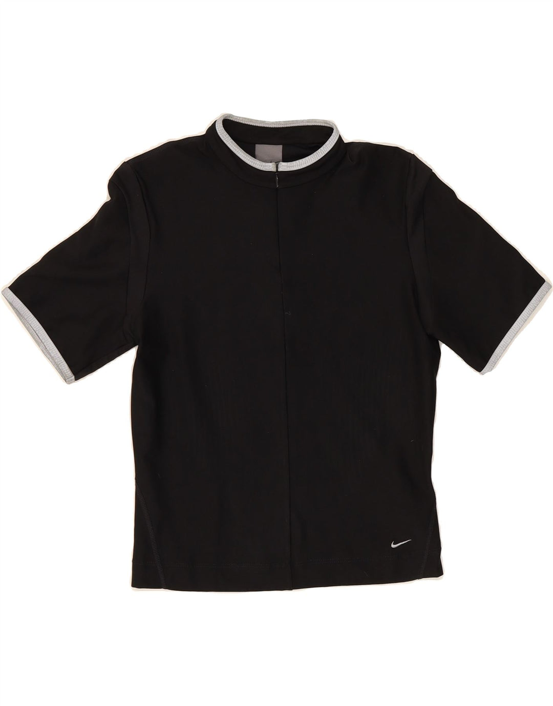 NIKE Womens Short Sleeve Tracksuit Top Jacket UK 10/12 Medium Black Vintage Nike and Second-Hand Nike from Messina Hembry 