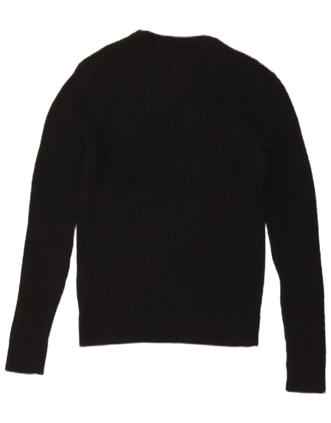 SUPERDRY Damski sweter z okrągłym dekoltem UK 12, średnia czarna wełna