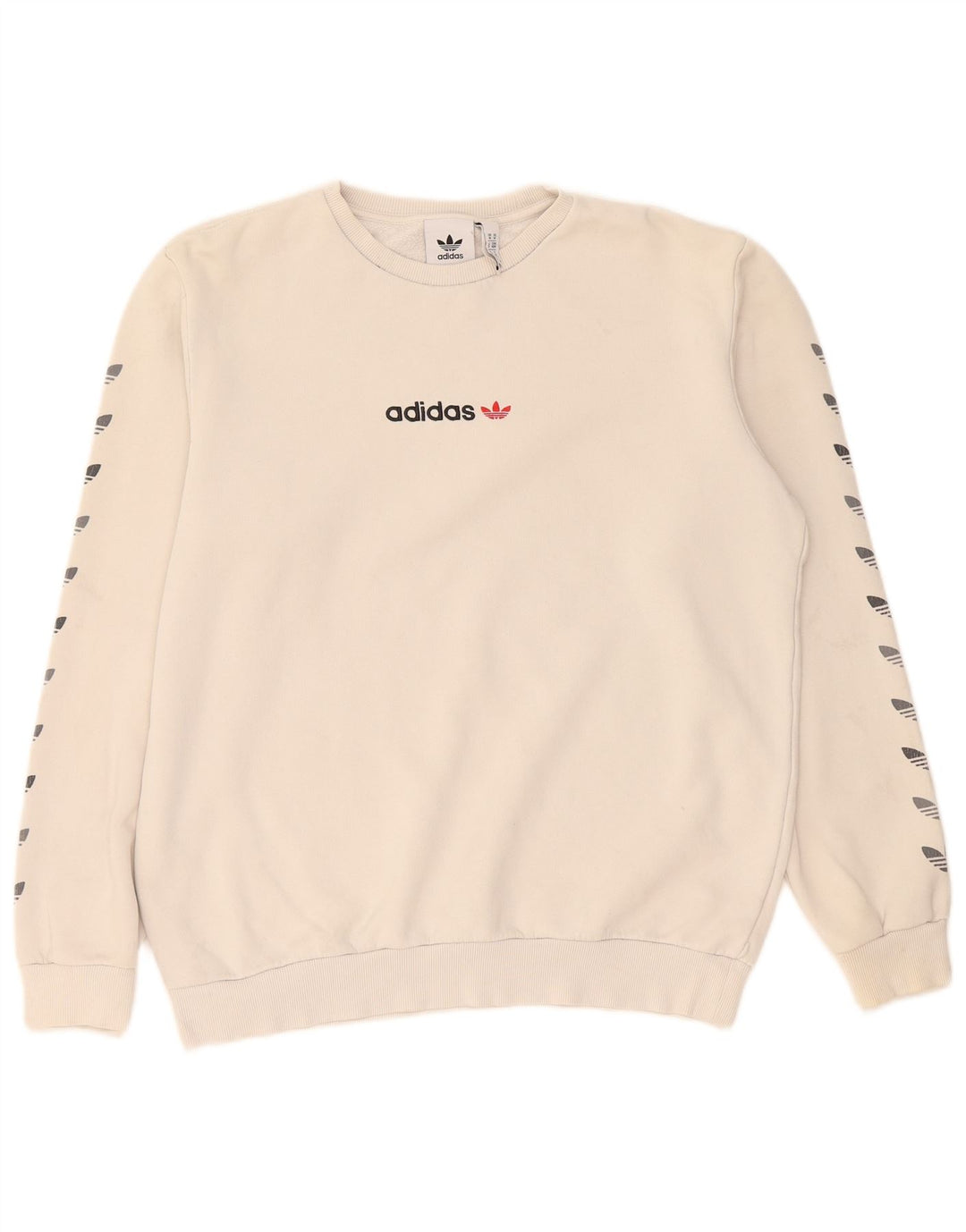 Męska bluza Adidas z grafiką, średnia beżowa bawełna