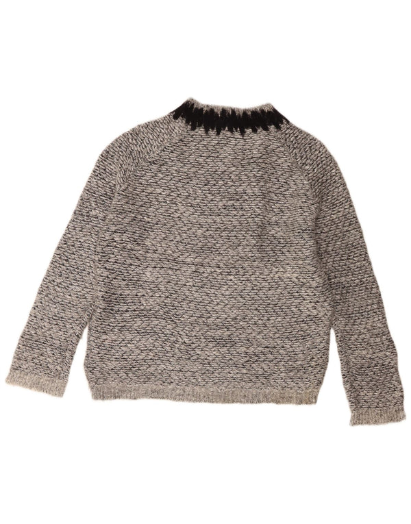 Damski sweter z okrągłym dekoltem Whistles UK 16, duży, szary, nakrapiany poliester