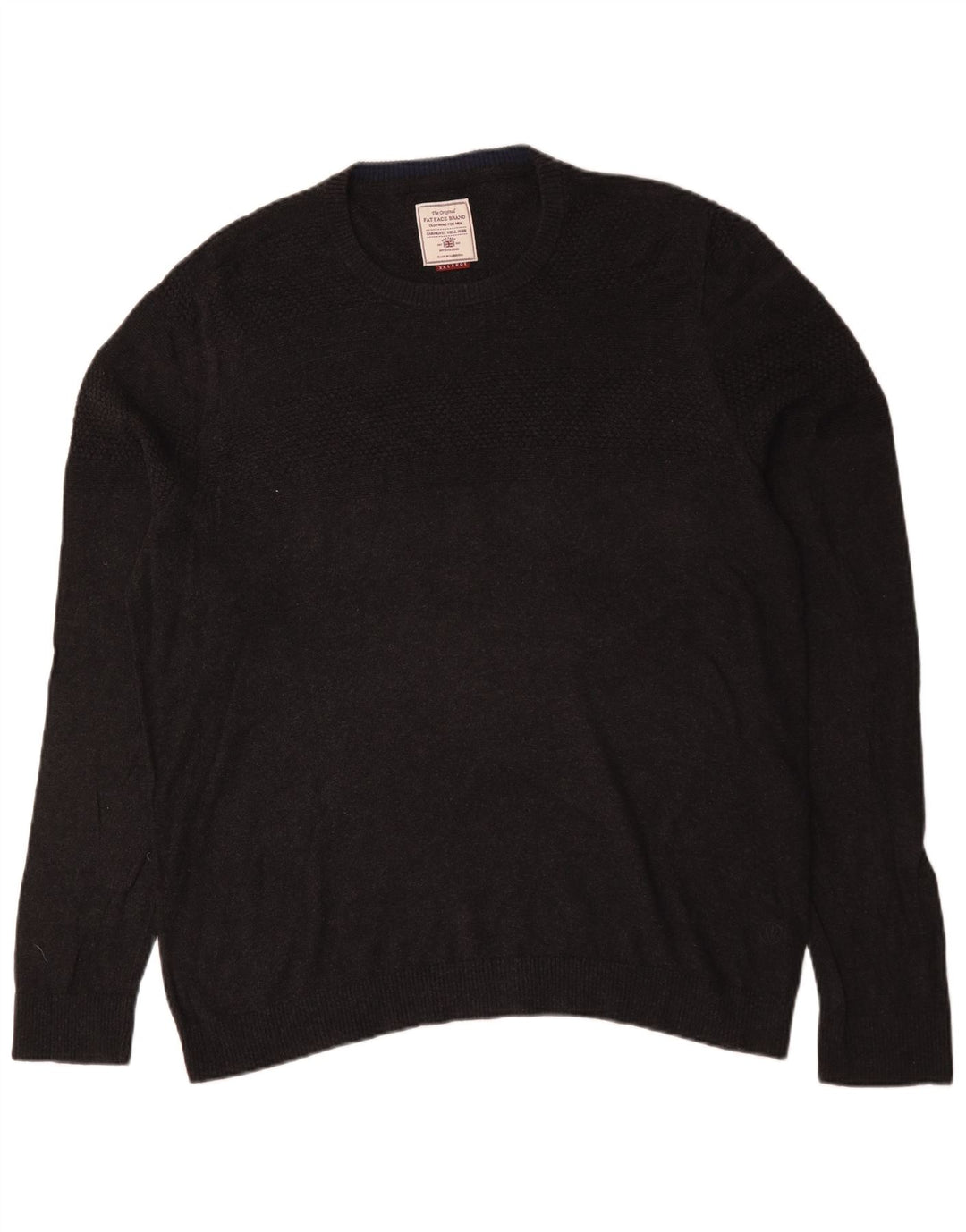Męski sweter z okrągłym dekoltem Fat Face, 2XL, szara bawełna