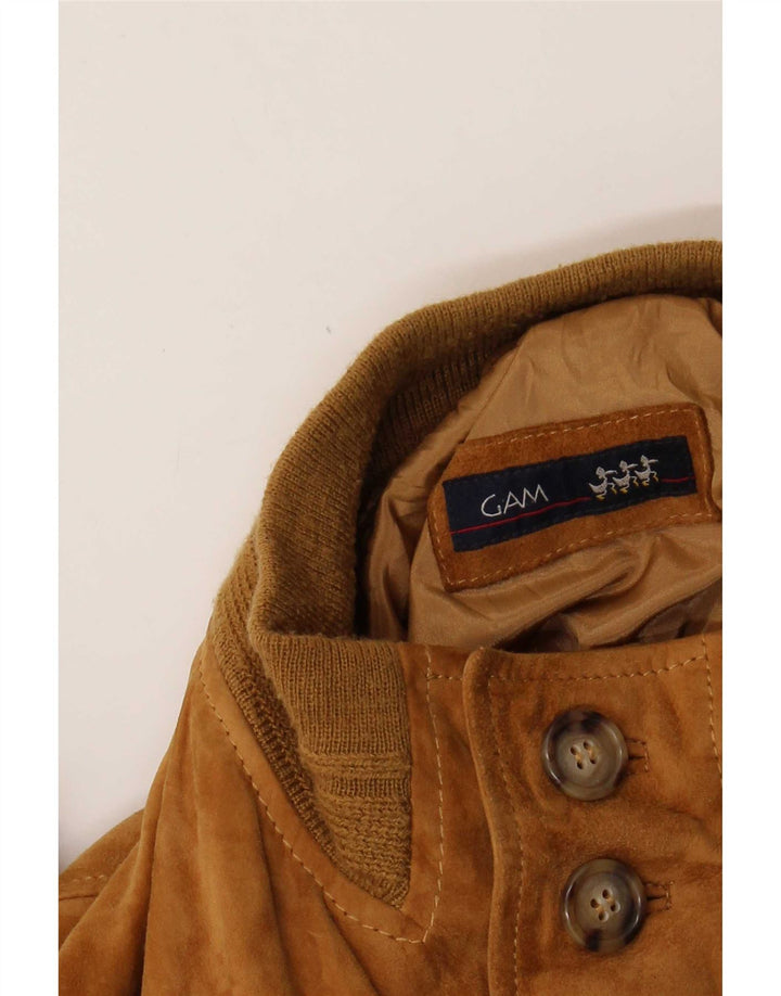 Vintage męska zamszowa kurtka bomber UK 42 XL brązowa