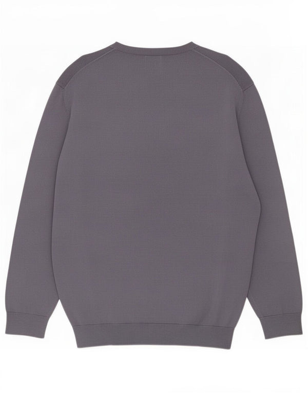 Męski sweter Zara z dekoltem w łódkę, duży, fioletowy, bawełniany