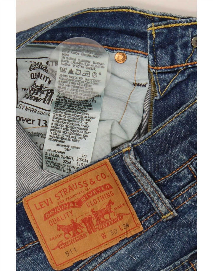 Damskie jeansy Levi's 511 Slim W30 L34 Niebieska bawełna