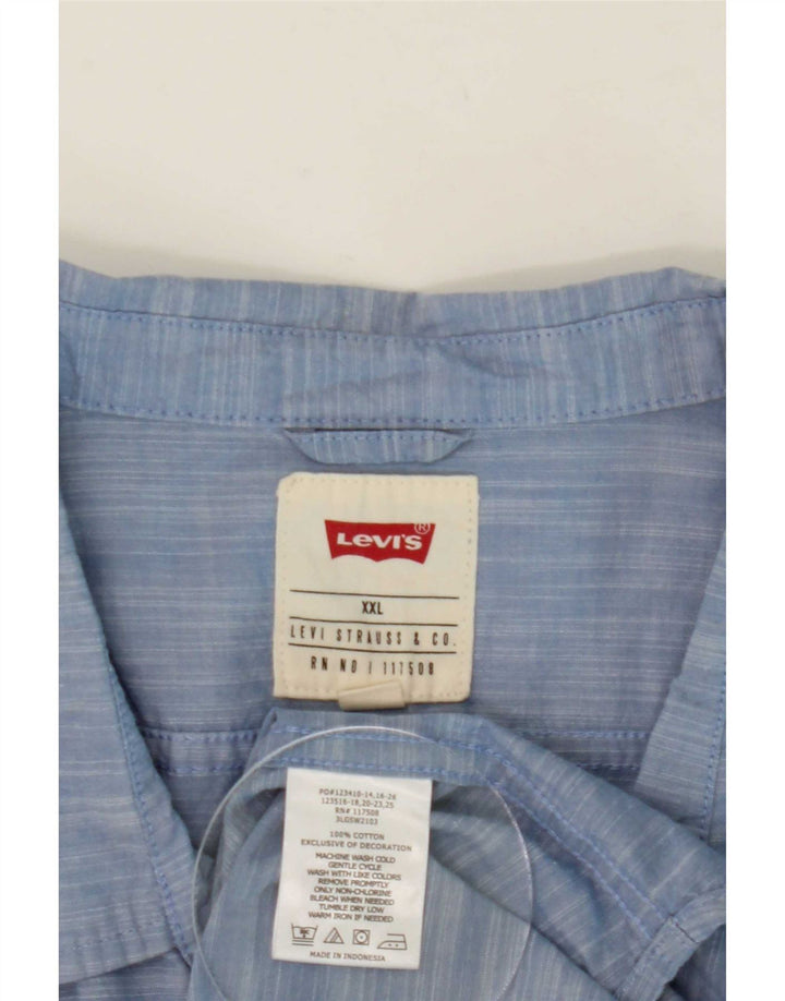 Koszula męska z krótkim rękawem Levi's 2XL, niebieska, bawełniana