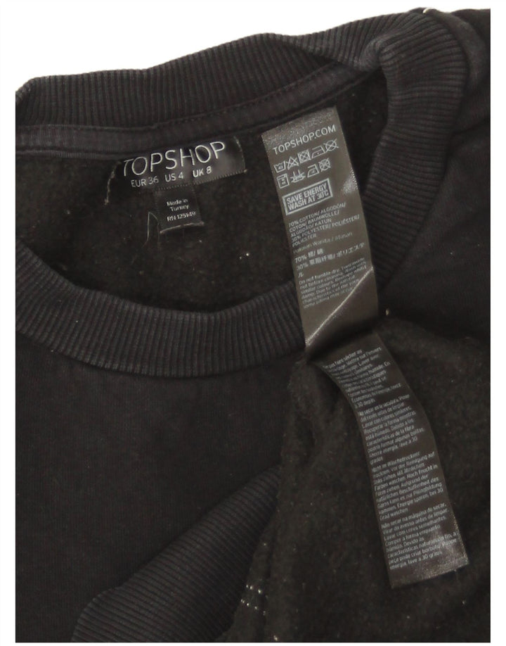 Damski sweter oversize Topshop UK 8, mały, czarny, bawełniany