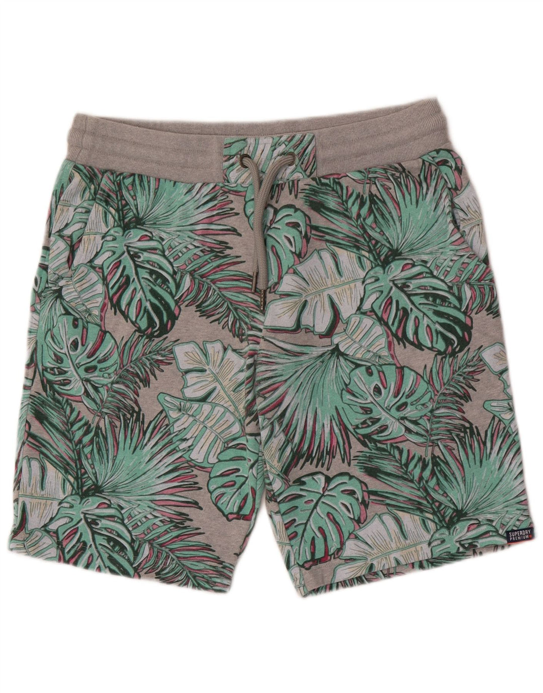 Męskie spodenki sportowe Superdry, duże, szare, bawełniane w kwiaty