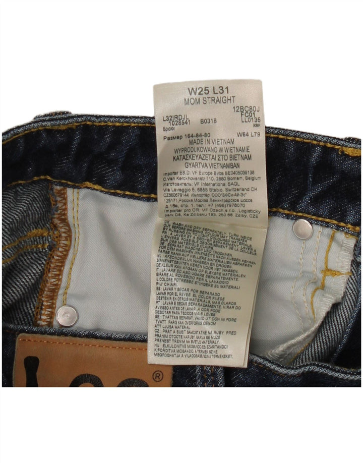 Damskie jeansy Lee Mom Straight W25 L27 Granatowe, bawełniane