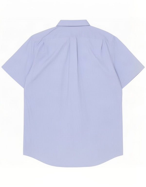 Lacoste Męska koszula z krótkim rękawem, rozmiar 43 XL, niebieska bawełniana