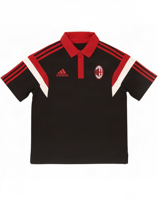 Męska koszulka polo Adidas AC Milan z grafiką, mała, czarna, z blokami kolorów