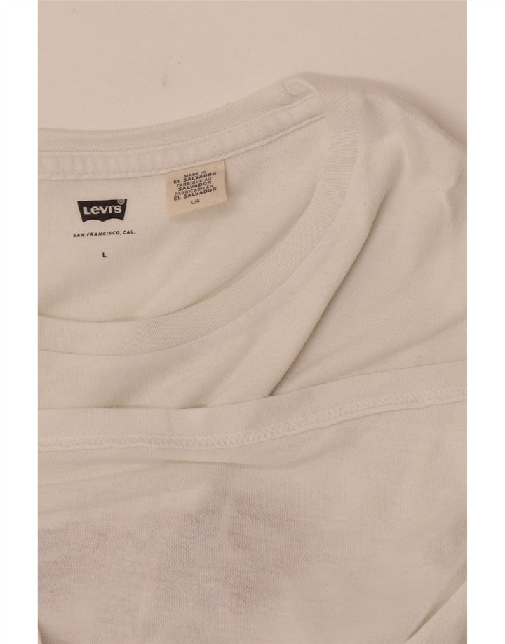 Męski T-shirt z grafiką Levi's, duży, biały