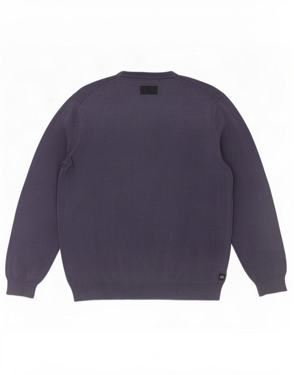 Męski sweter z okrągłym dekoltem Henry Cottons XL, granatowy, bawełniany