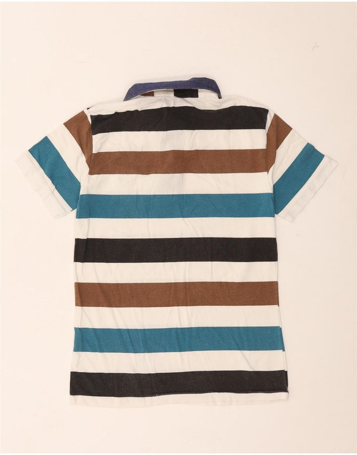 Męska koszulka polo do rugby w stylu vintage, średnia, wielobarwna, bawełniana w paski