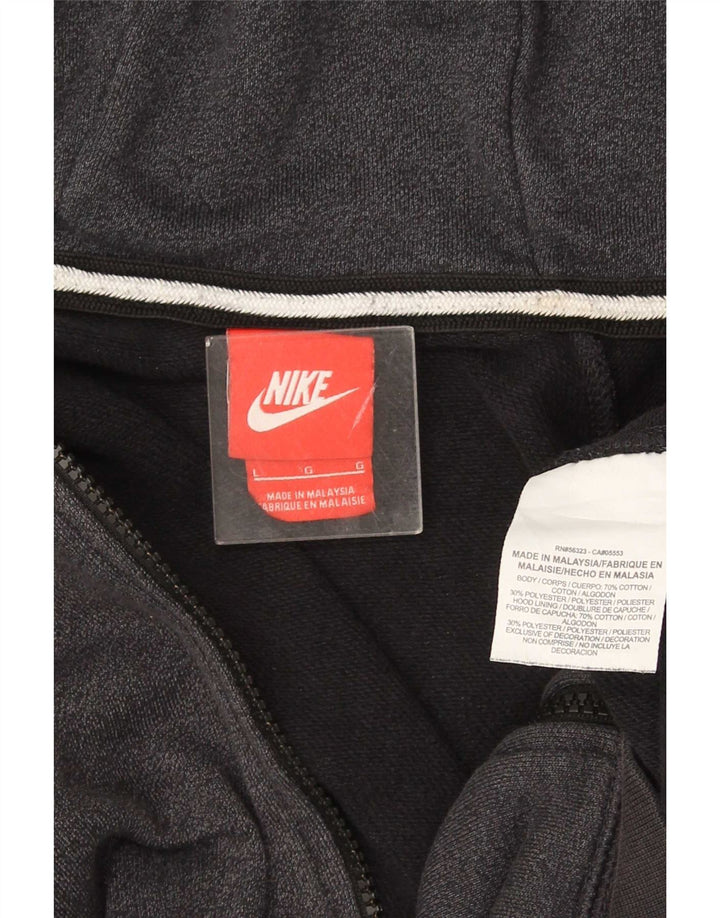Męski sweter z kapturem i zamkiem błyskawicznym Nike, duży, szary, bawełniany