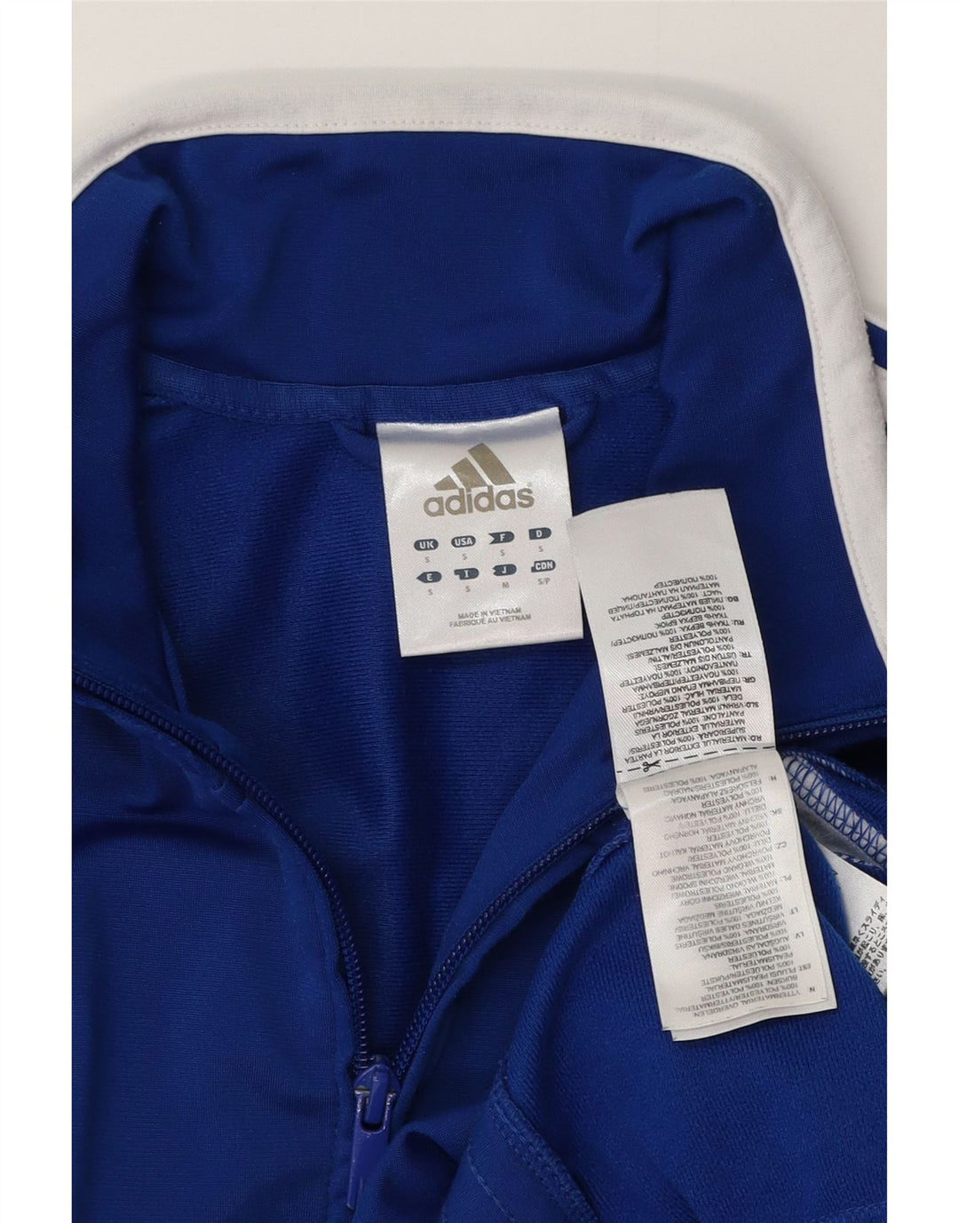 Adidas Męska bluza dresowa, mała, niebieska, poliestrowa z blokami kolorów