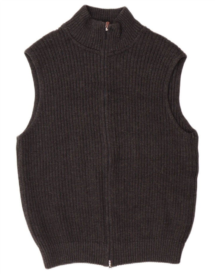 Bramante Męski sweter rozpinany Średni szary z dziewiczej wełny