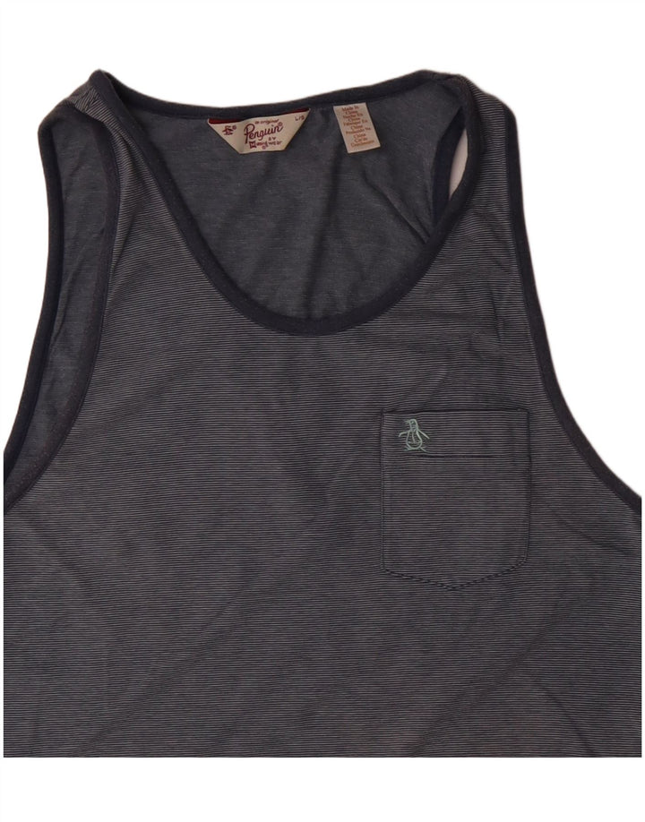 Męska kamizelka Penguin, duża niebieska w prążki