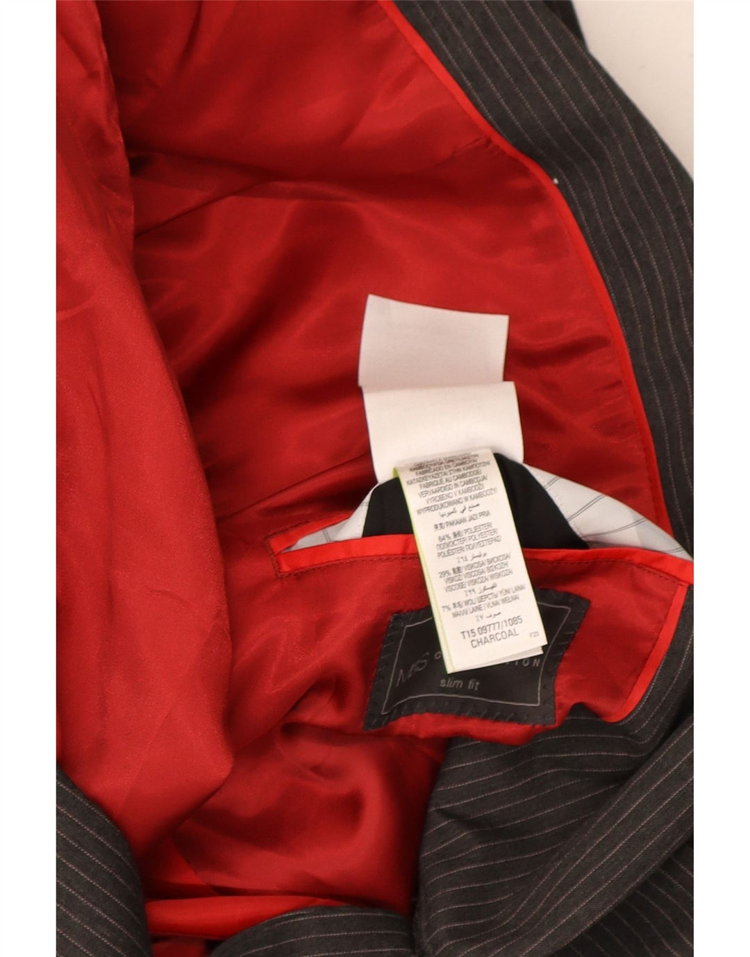 Marks & Spencer Męska marynarka zapinana na 2 guziki, UK 44 XL, szara w prążki