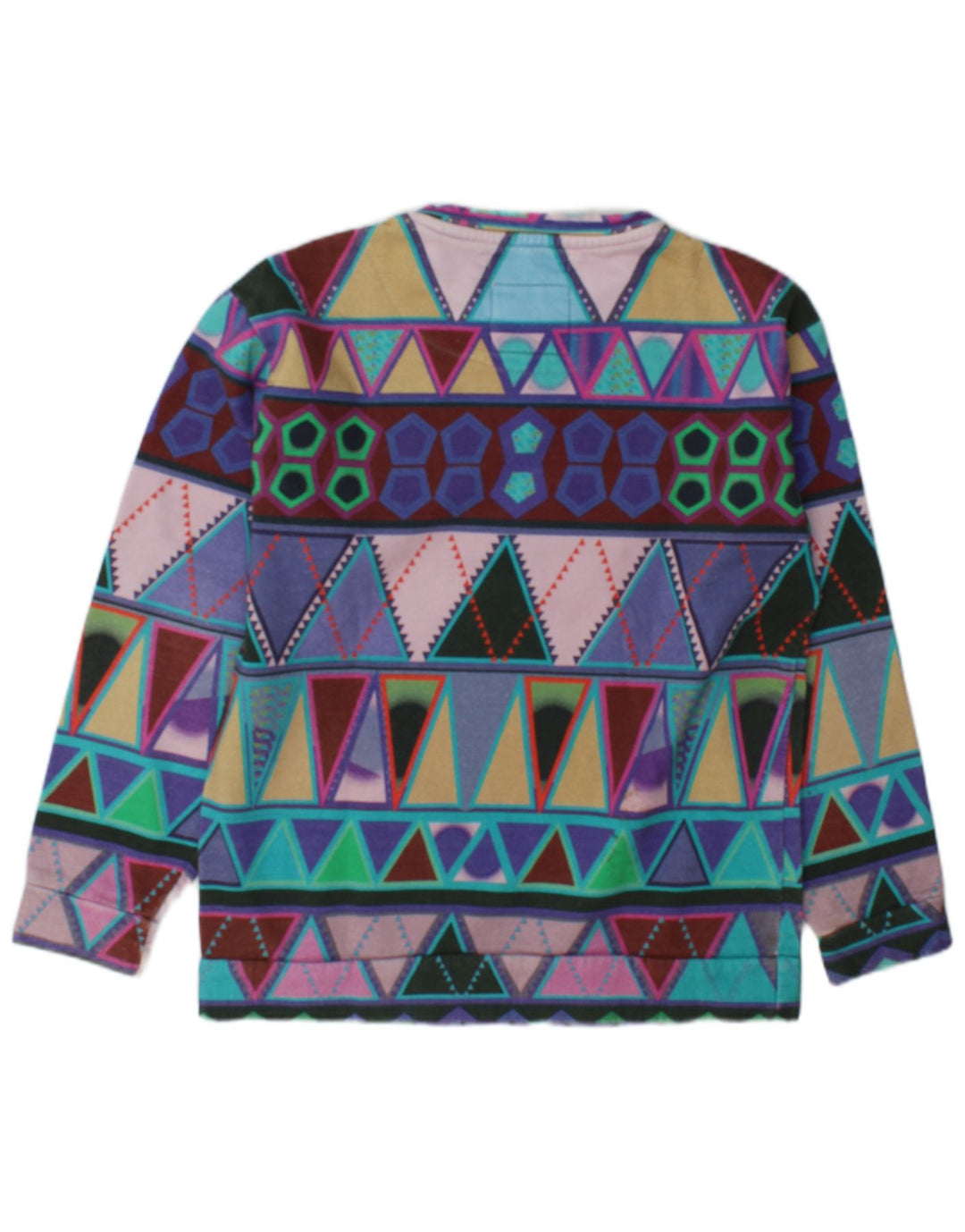 Sweter damski w stylu vintage, UK 14, średni, wielokolorowy, geometryczny