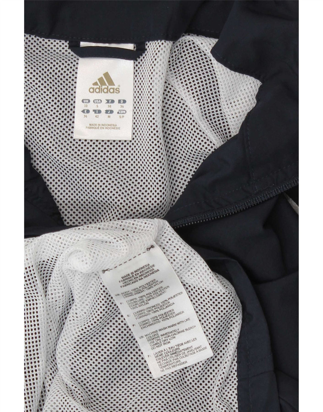 Damska kurtka dresowa Adidas UK 10, mała, granatowa, poliestrowa