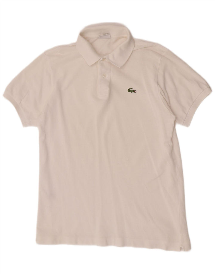 Męska koszulka polo Lacoste, rozmiar 4, średnia, biała, bawełniana