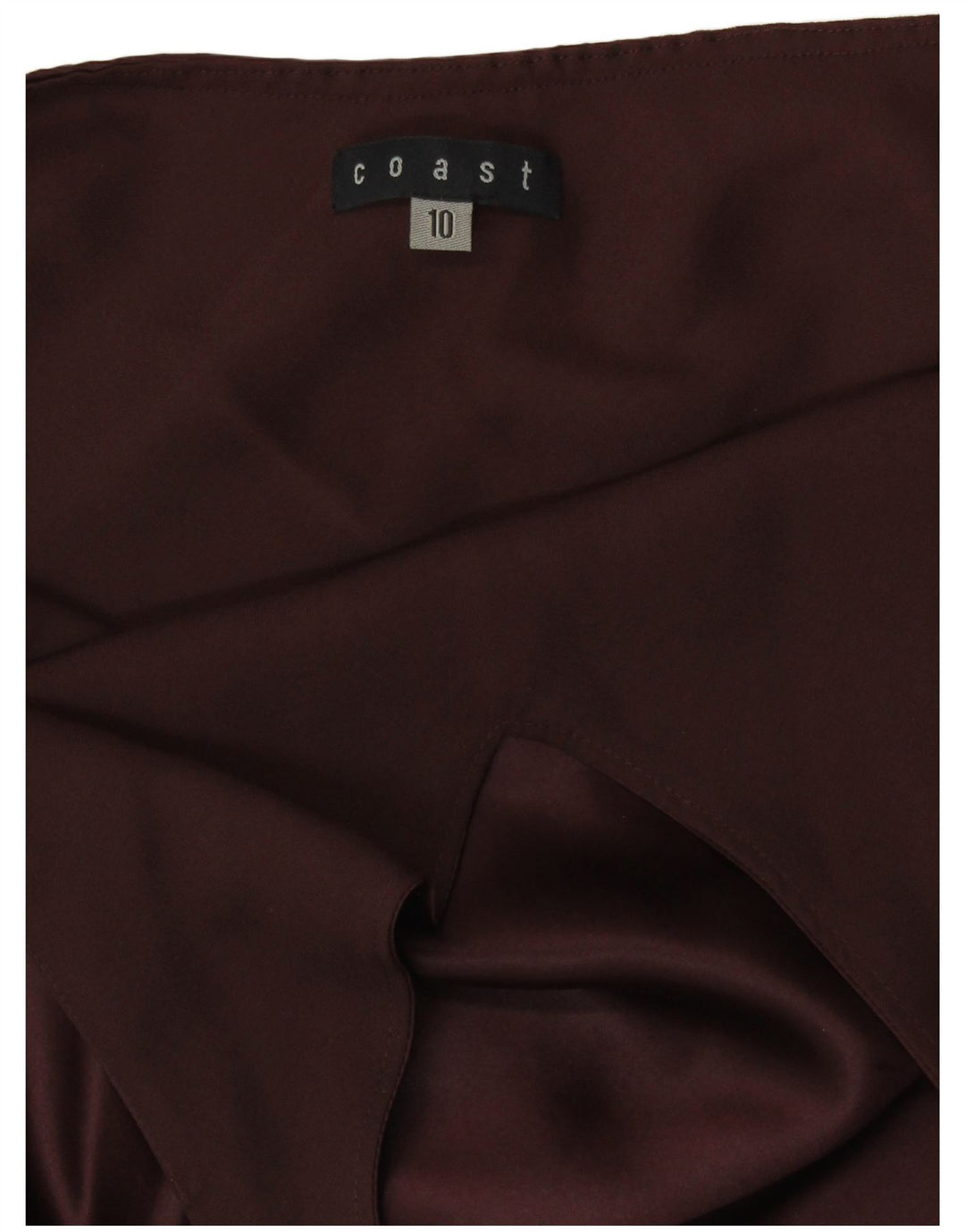 COAST Damski top wiązany na szyi UK 10 Small Brown Silk