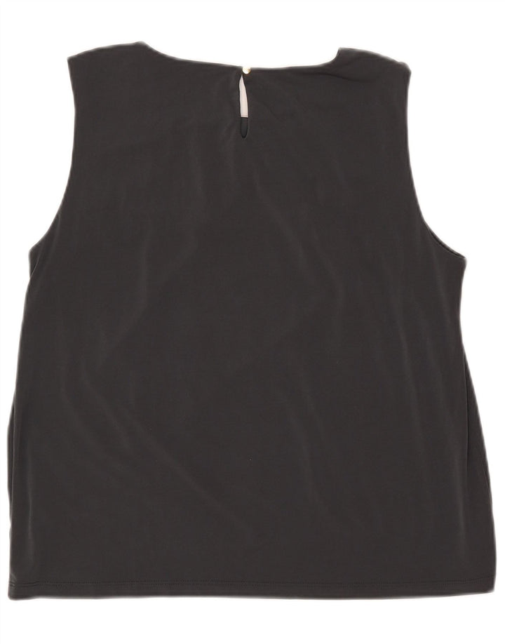 Damska bluzka bez rękawów Calvin Klein, krótka bluzka UK 18 XL, szary poliester