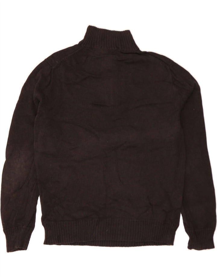 J. CREW Mens Zip Neck Jumper Sweater Medium Black Cotton Vintage J. Crew and Second-Hand J. Crew from Messina Hembry 