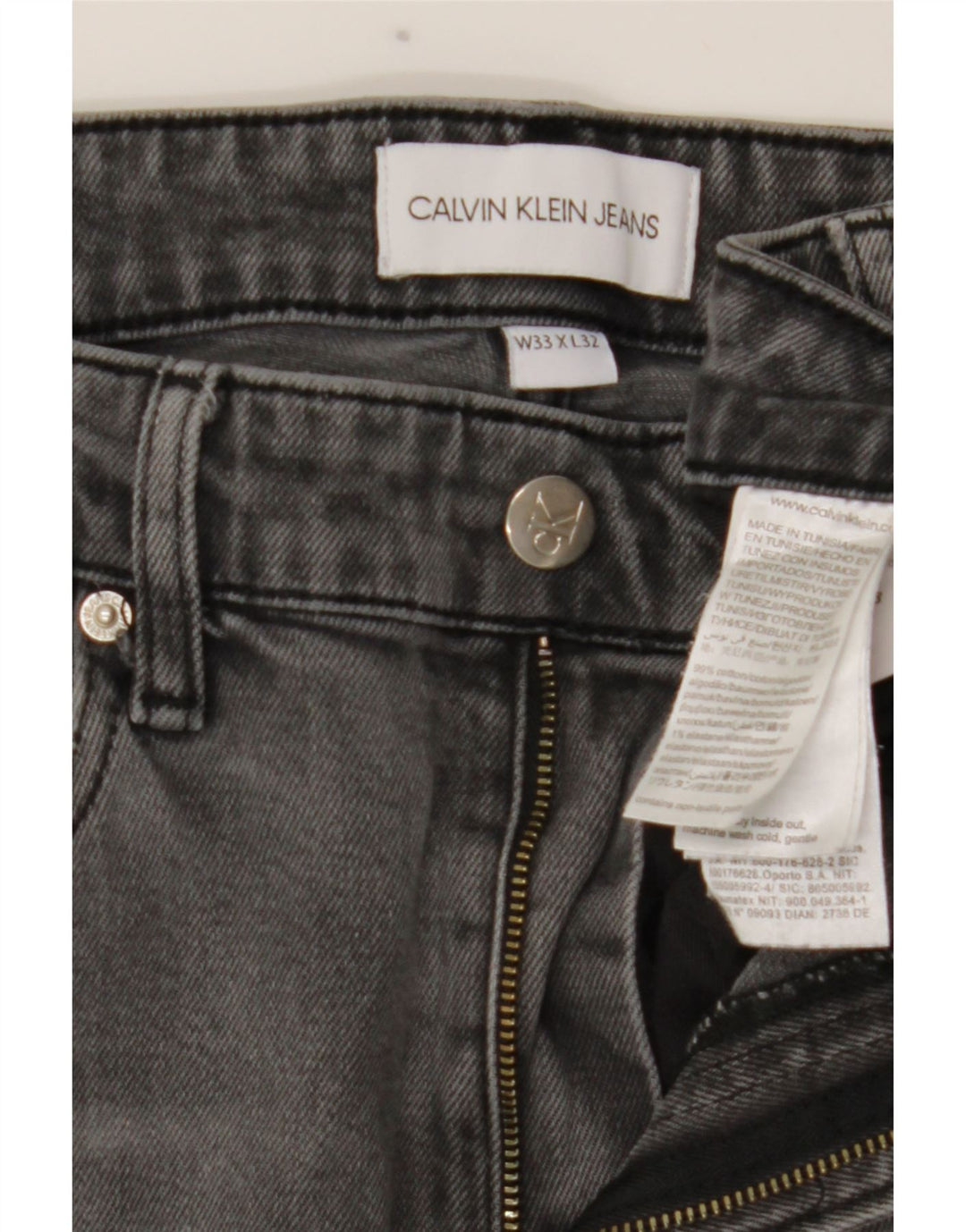 Męskie jeansy Calvin Klein W33 L32 Szara bawełna