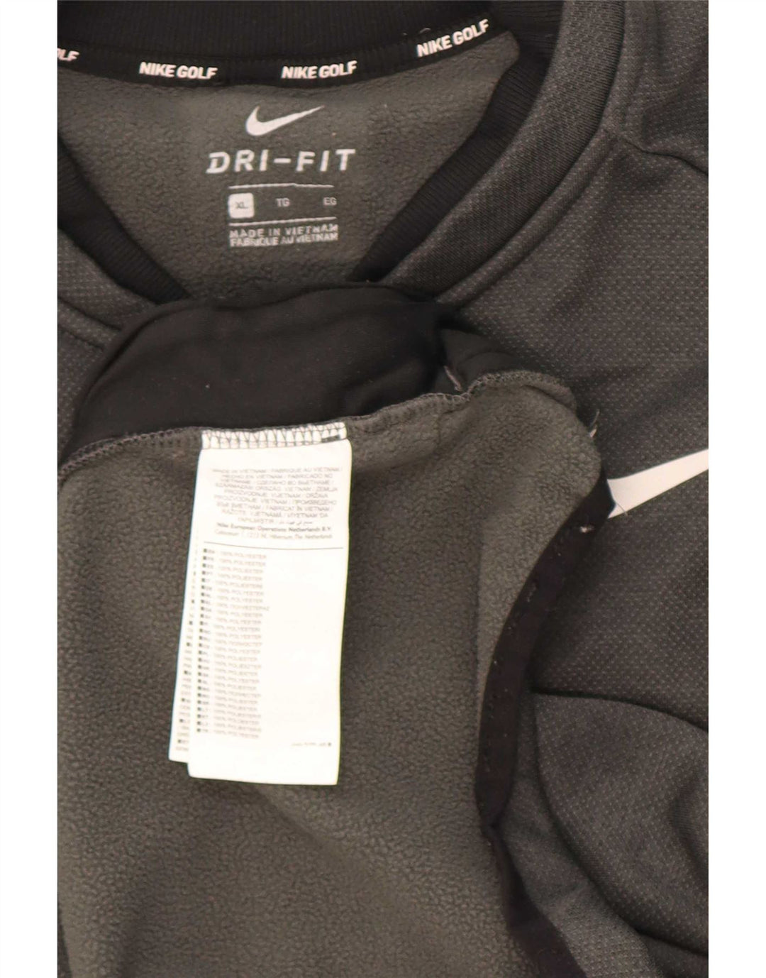 Męski dres Nike Dri Fit z zamkiem błyskawicznym i bluzą XL, szary poliester