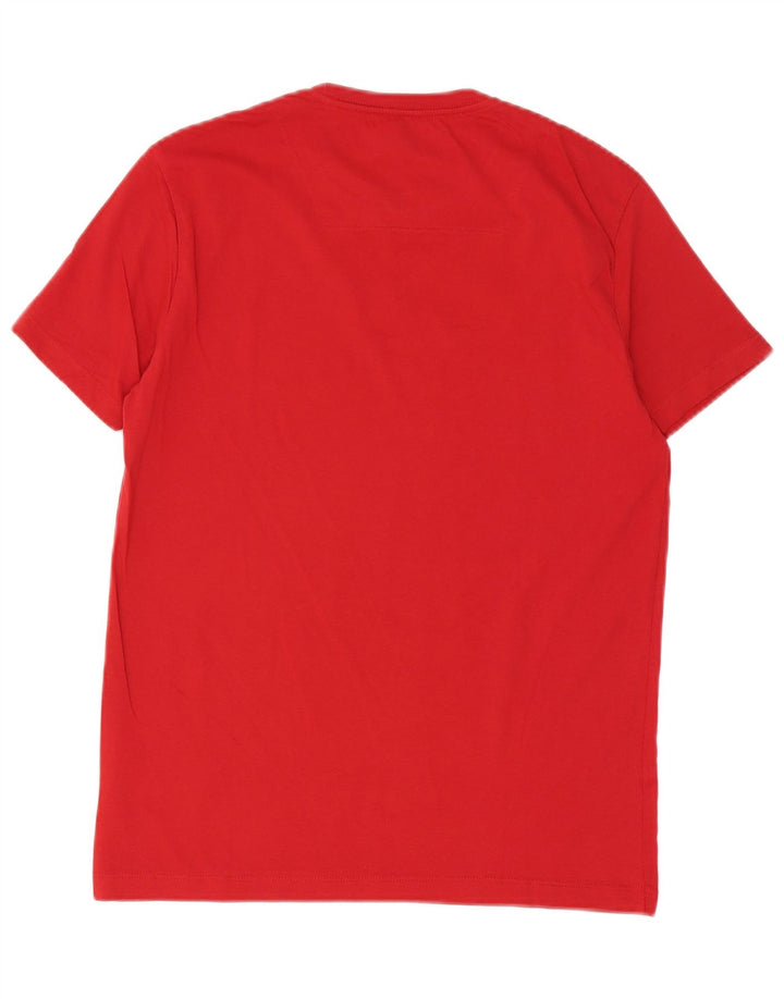Męski T-shirt z grafiką Gas, mały, czerwony, bawełniany