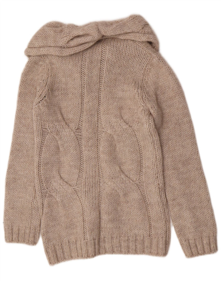 Marks & Spencer Damski sweter z golfem UK 8 Small Beżowy Akryl