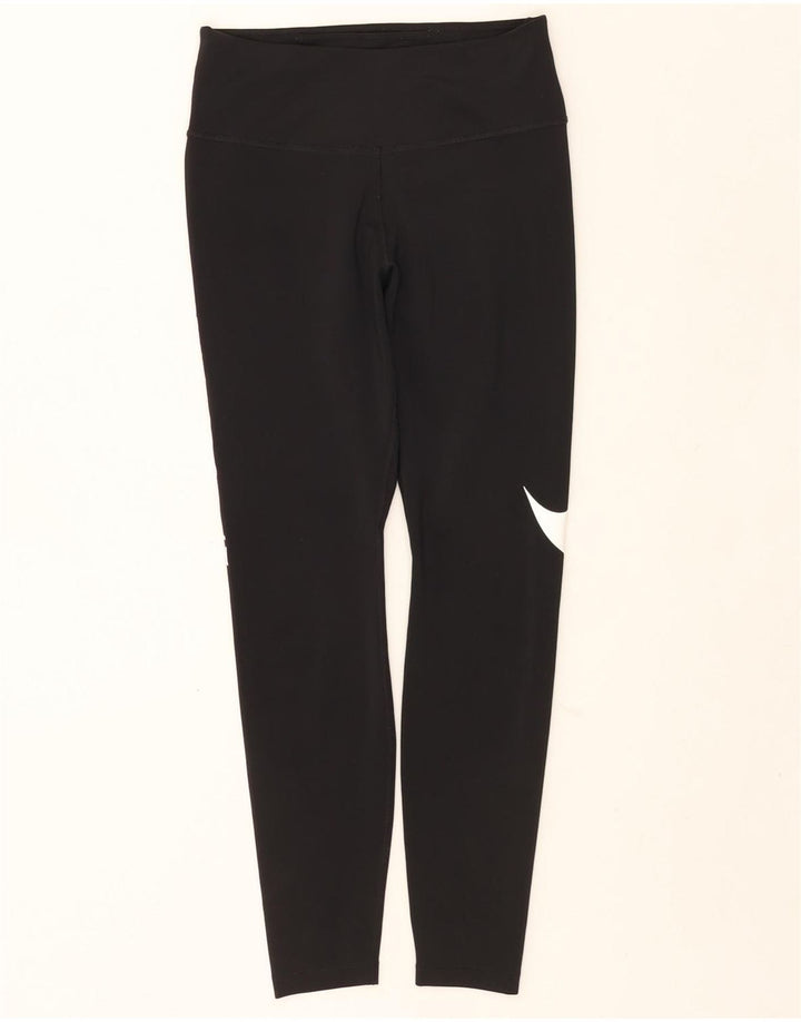 Damskie legginsy Nike Dri Fit Graphic Crop UK 8, małe, czarne, poliestrowe
