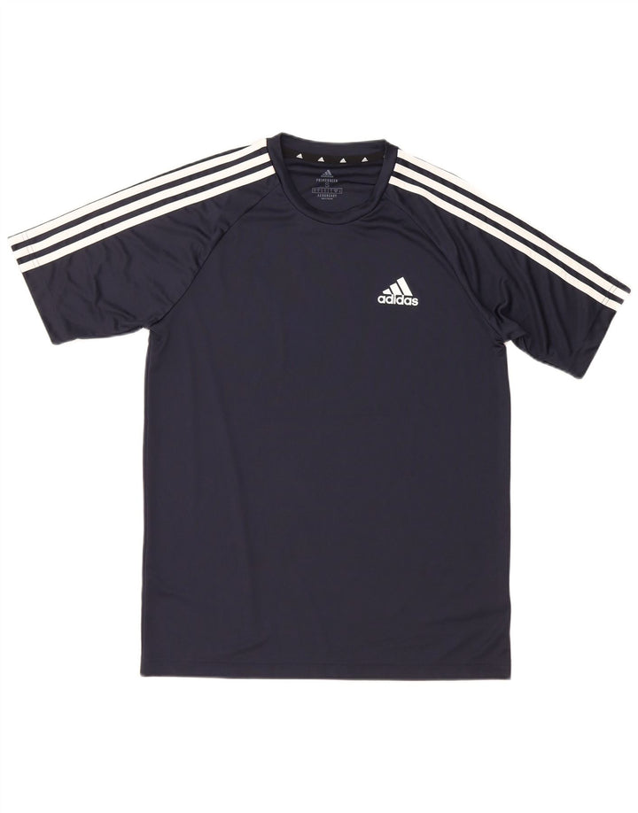 Adidas Męski T-shirt Top Mały Granatowy Poliester