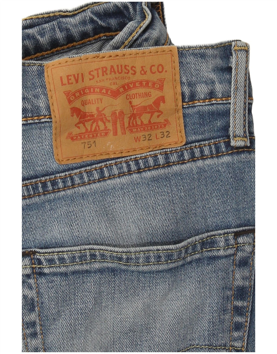 Męskie jeansy Levi's 751 Straight W32 L32 Niebieskie bawełniane