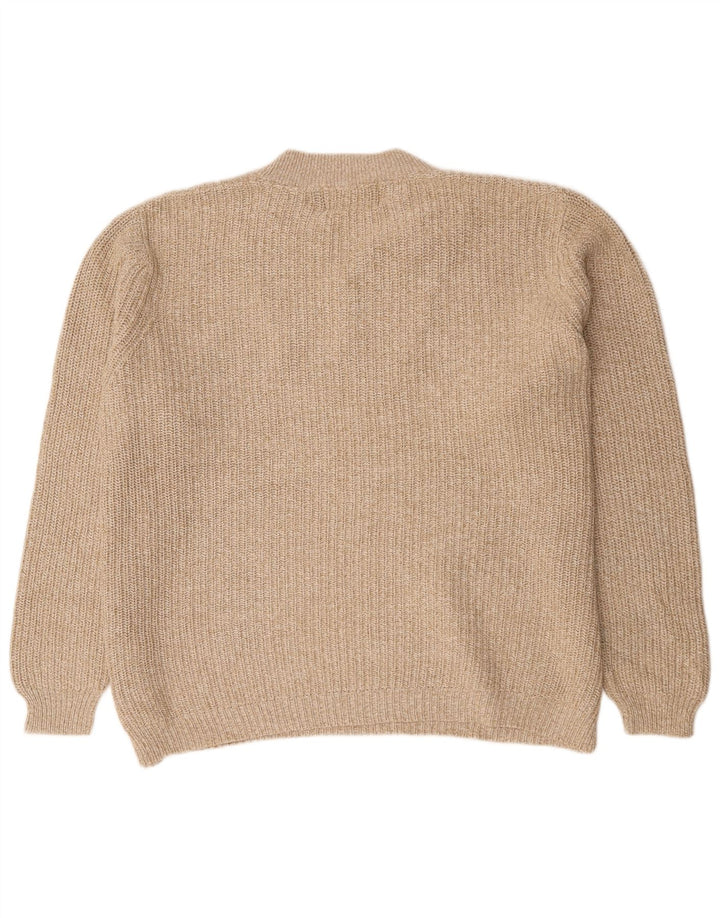 Eddie Bauer Męski sweter z wysokim dekoltem i guzikami XL, beżowy, bawełniany