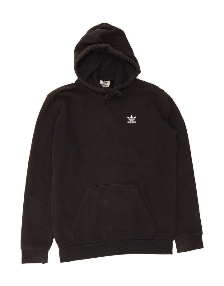 ADIDAS Mens Hoodie Jumper Medium Black Cotton Vintage Adidas and Second-Hand Adidas from Messina Hembry 