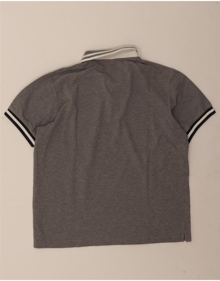 Męska koszulka polo Sun68, duża, szara, bawełniana w plamki