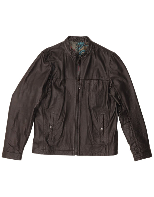 Męska kurtka skórzana Ted Baker, rozmiar 4, duża, czarna, skórzana