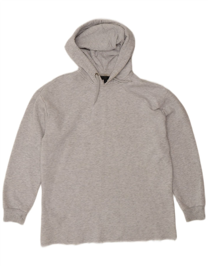 Topshop Damski wysoki, oversize'owy sweter z kapturem UK 10, mały, szary poliester