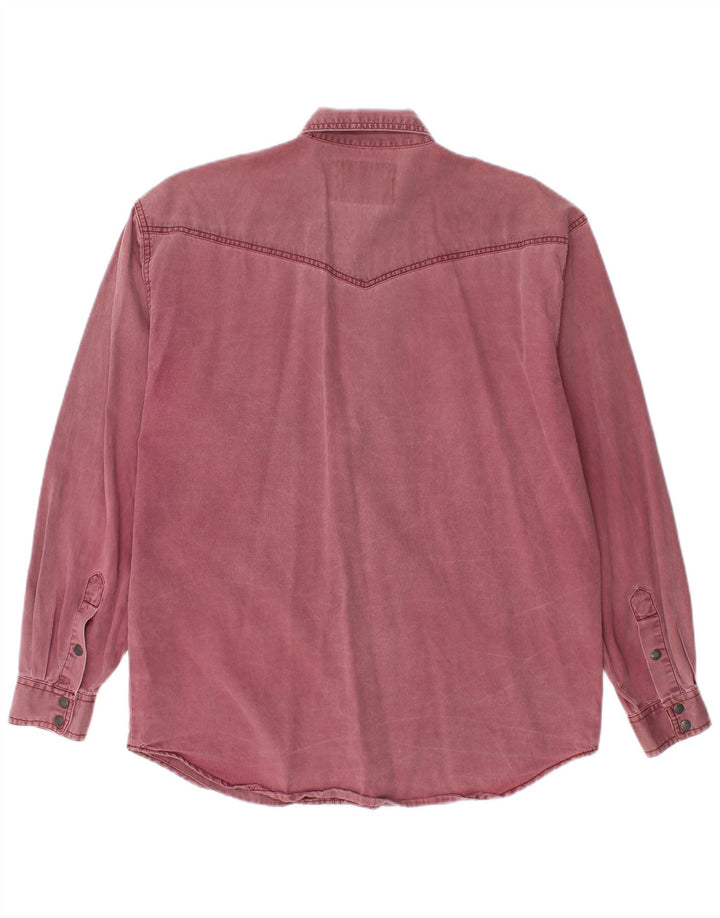 WRANGLER Męska koszula dżinsowa Western, mała, bordowa, bawełniana
