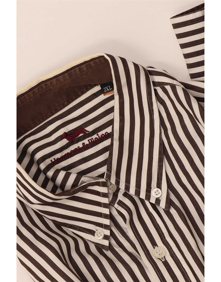 Koszula męska Harmont & Blaine 2XL w brązowe prążki
