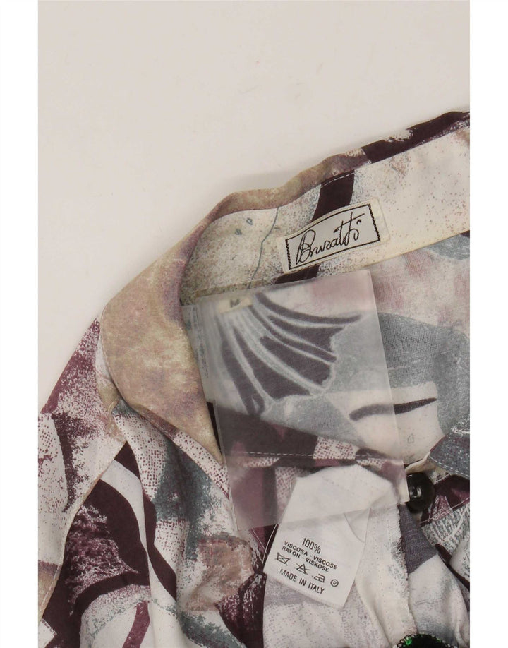 Koszula męska z krótkim rękawem w stylu vintage, abstrakcyjny wzór, średnia, wielobarwna