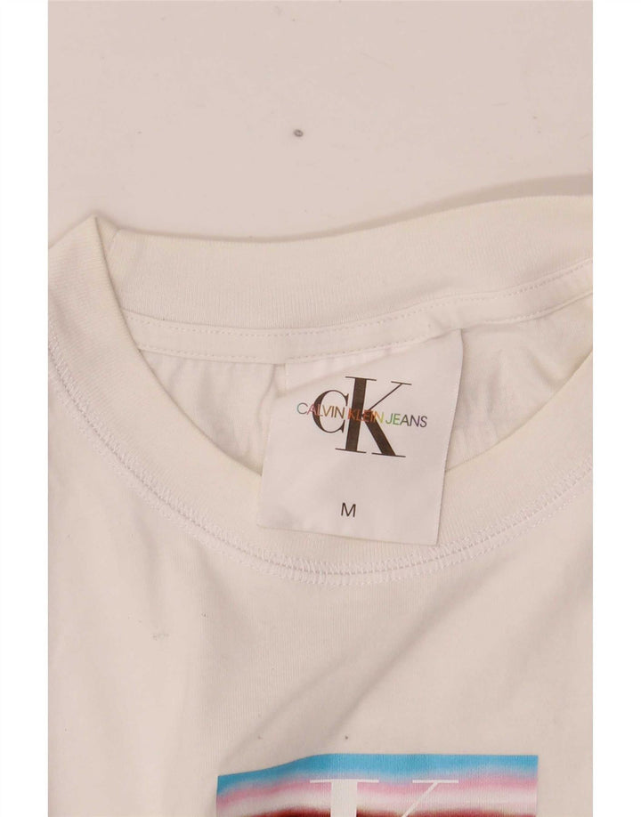 Damska kamizelka Calvin Klein Crop Graphic UK 12 Medium White
