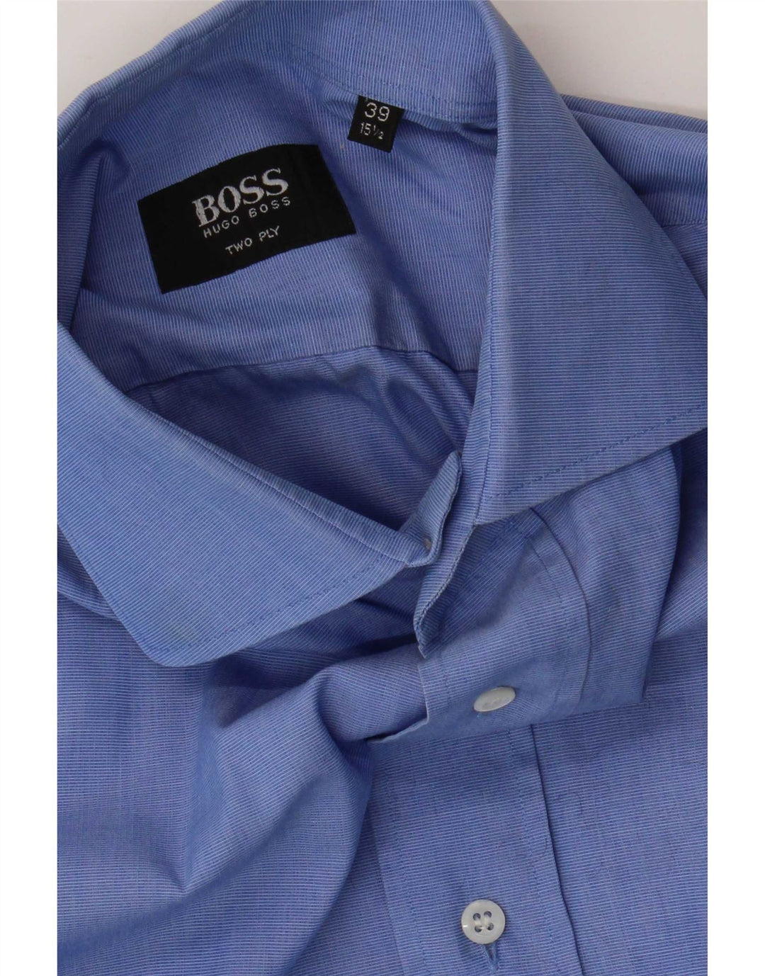 Koszula męska Hugo Boss, rozmiar 39 15 1/2, średnia niebieska bawełna